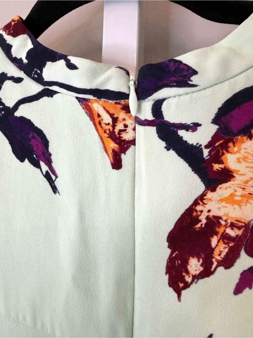 A.L.C. Jane Floral Mini Dress Mint Long Sleeve Ruched Designer Size 4 - Picture 14 of 16